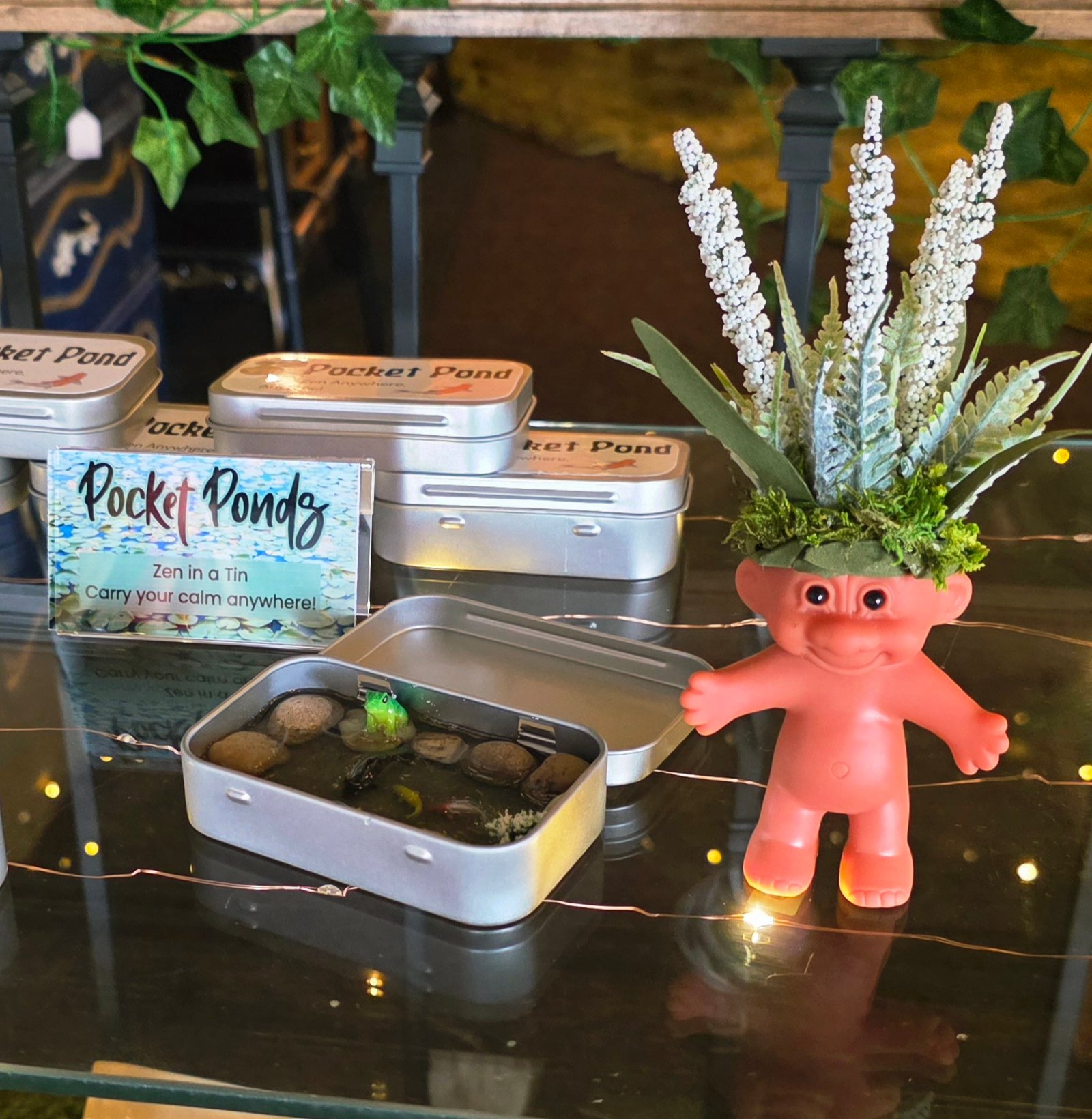 garden troll and pocket pond